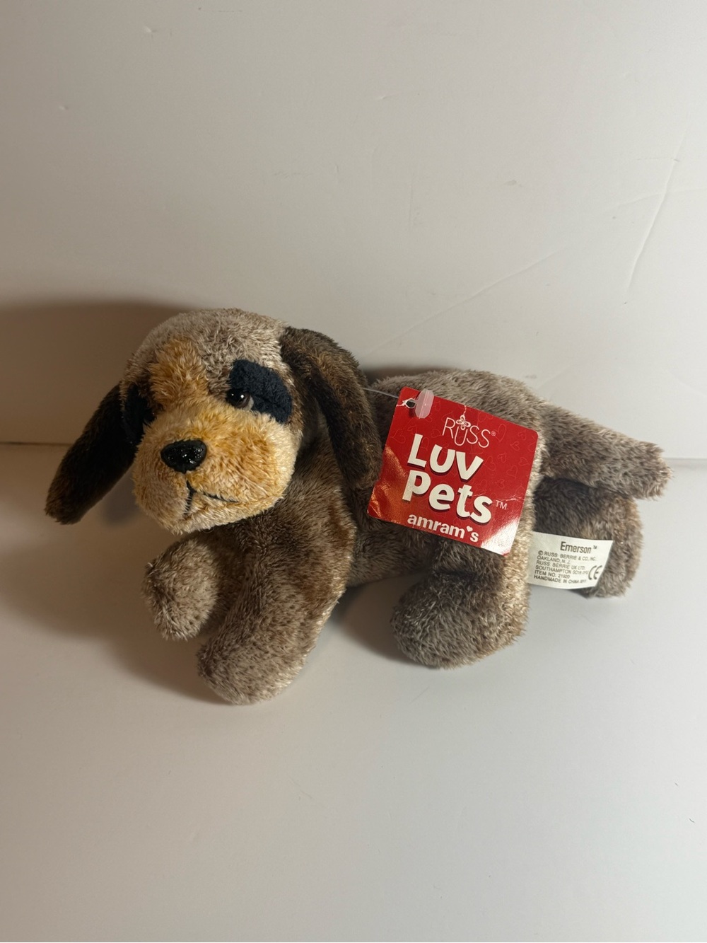 Russ Luv Pets Austen Brown Tan Puppy Dog Stuffed Beanbag Plush Toy 6” w/Tags